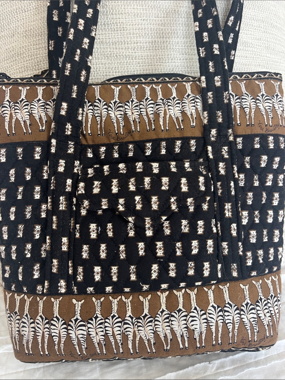 Vera Bradley zebra printed tote - Picture 2 of 9